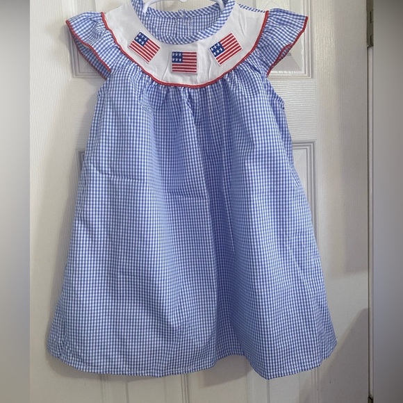New Embroidered Flag Dress & Headband - Picture 1 of 6